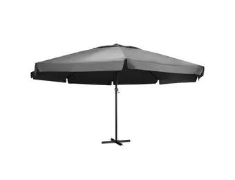 vidaXL Parasol met aluminium paal 600 cm antracietkleurig