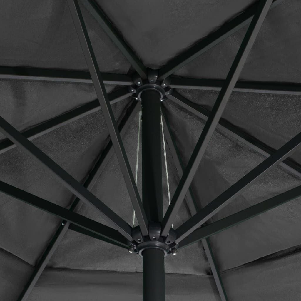 vidaXL Parasol met aluminium paal 600 cm antracietkleurig