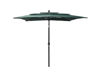 vidaXL Parasol 3-laags met aluminium paal 2,5x2,5 m groen