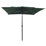 vidaXL Parasol 3-laags met aluminium paal 2,5x2,5 m groen