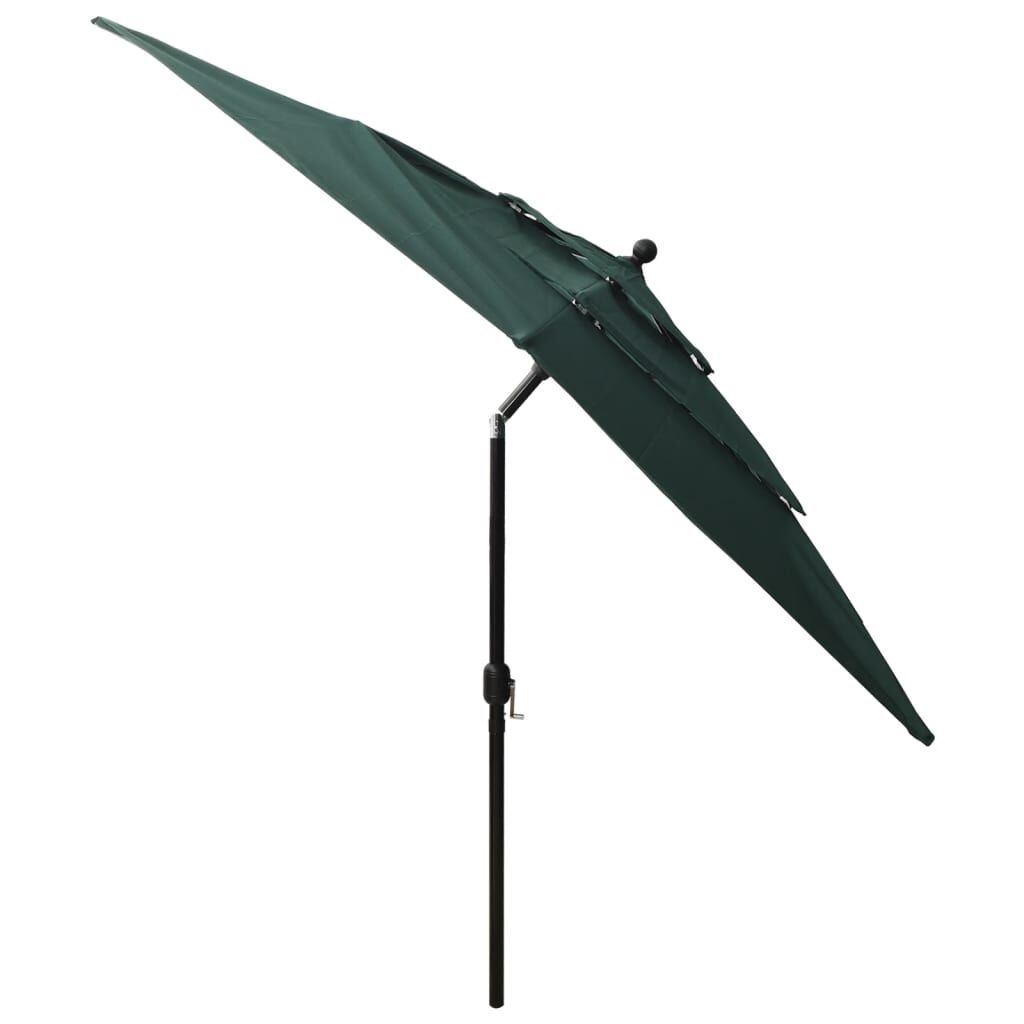 vidaXL Parasol 3-laags met aluminium paal 2,5x2,5 m groen
