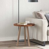 vidaXL Tafelblad Lichtbruin Ø 50 x 2.5 cm Massief eikenhout