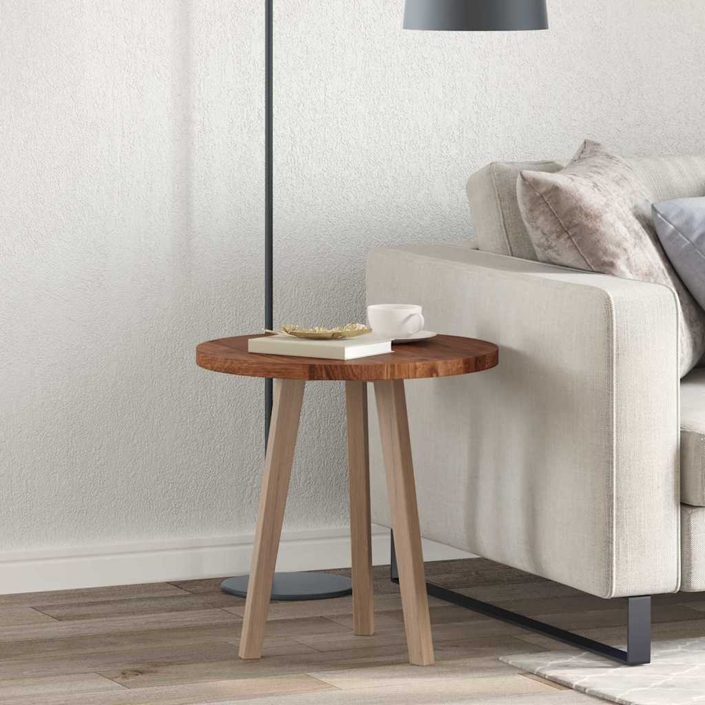 vidaXL Tafelblad Lichtbruin Ø 50 x 2.5 cm Massief eikenhout