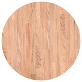 vidaXL Tafelblad Lichtbruin Ø 50 x 2.5 cm Massief eikenhout