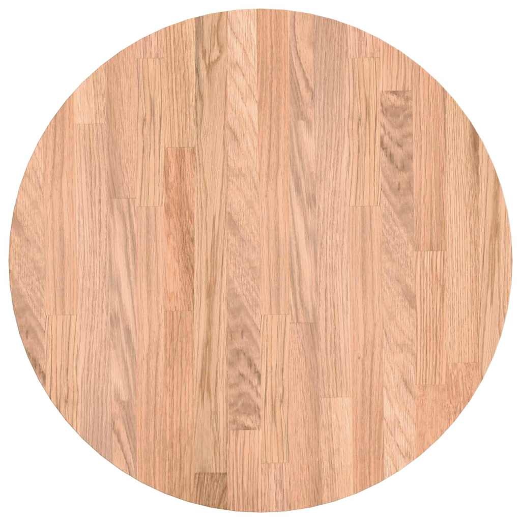 vidaXL Tafelblad Lichtbruin Ø 50 x 2.5 cm Massief eikenhout