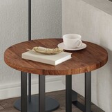 vidaXL Tafelblad Lichtbruin Ø 50 x 2.5 cm Massief eikenhout
