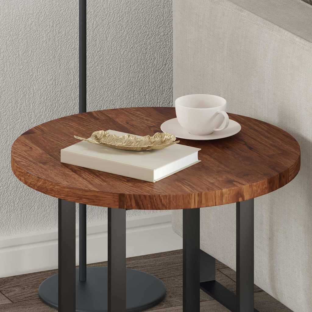 vidaXL Tafelblad Lichtbruin Ø 50 x 2.5 cm Massief eikenhout