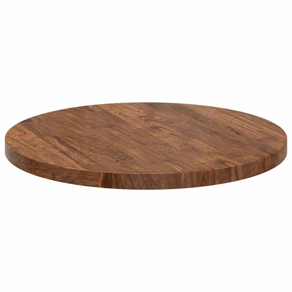 vidaXL Tafelblad Lichtbruin Ø 50 x 2.5 cm Massief eikenhout