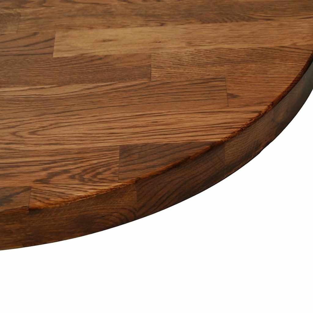 vidaXL Tafelblad Lichtbruin Ø 50 x 2.5 cm Massief eikenhout