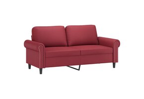 VidaXL Tweezitsbank 140 cm Kunstleer Wijnrood - 41% Korting
