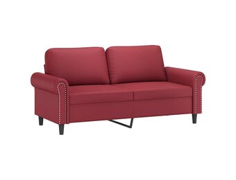 vidaXL Tweezitsbank 140 cm kunstleer wijnrood