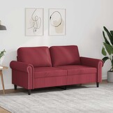 vidaXL Tweezitsbank 140 cm kunstleer wijnrood