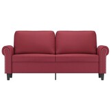VidaXL Tweezitsbank Kunstleer Wijnrood 140 cm - 35% Korting