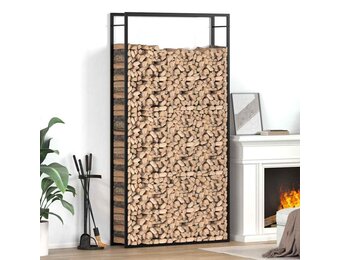 vidaXL Haardhoutrek 110x28x214 cm staal matzwart