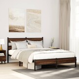 vidaXL Bedframe zonder matras bewerkt hout bruin eikenkleur 160x200 cm