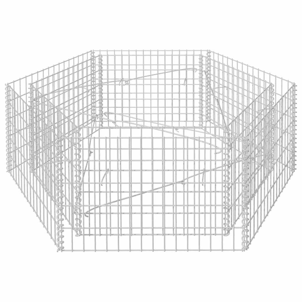 vidaXL Gabion plantenbak verhoogd zeshoekig 160x140x50 cm