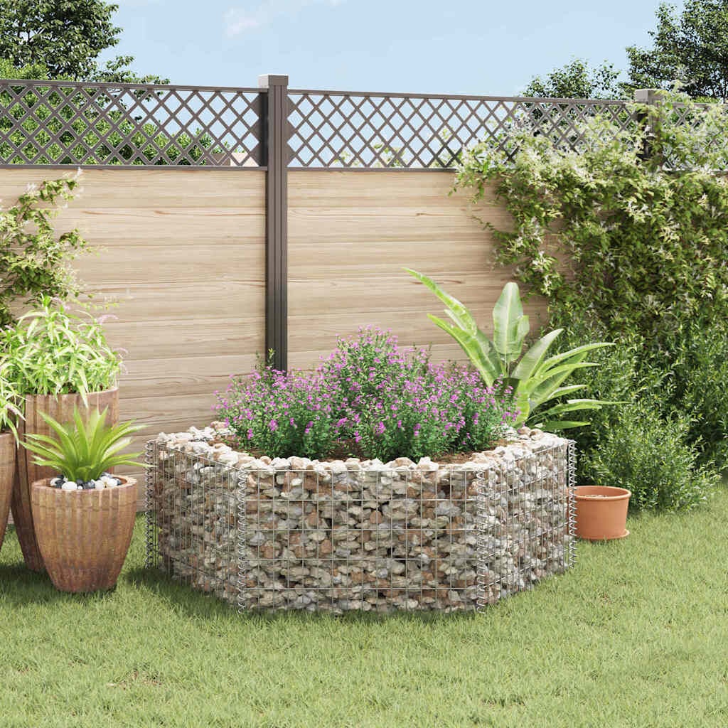 vidaXL Gabion plantenbak verhoogd zeshoekig 160x140x50 cm