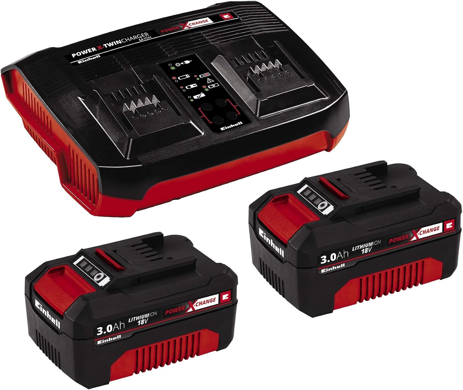 Einhell Power X-Change Starterset 2x 4,0 Ah Accu en Twincharger 3A