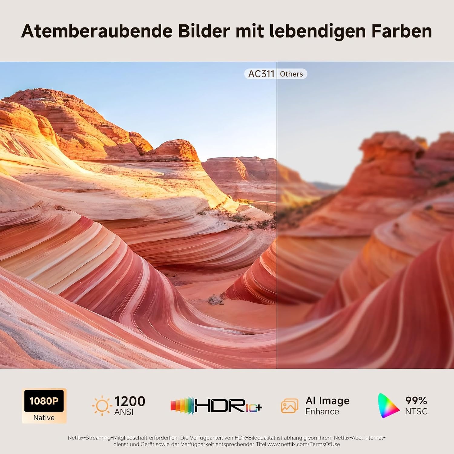 iSinbox AC311 Beamer Full HD 1080p Wit - 200 inch beeldformaat