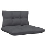 vidaXL 3-delige Loungeset met kussens massief grenenhout zwart