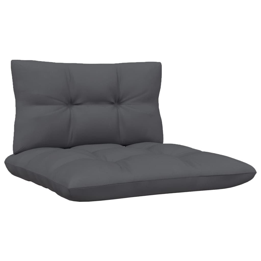 vidaXL 3-delige Loungeset met kussens massief grenenhout zwart