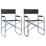 vidaXL Regisseursstoelen 2 st staal zwart