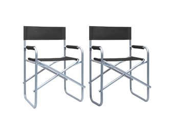 vidaXL Regisseursstoelen 2 st staal zwart