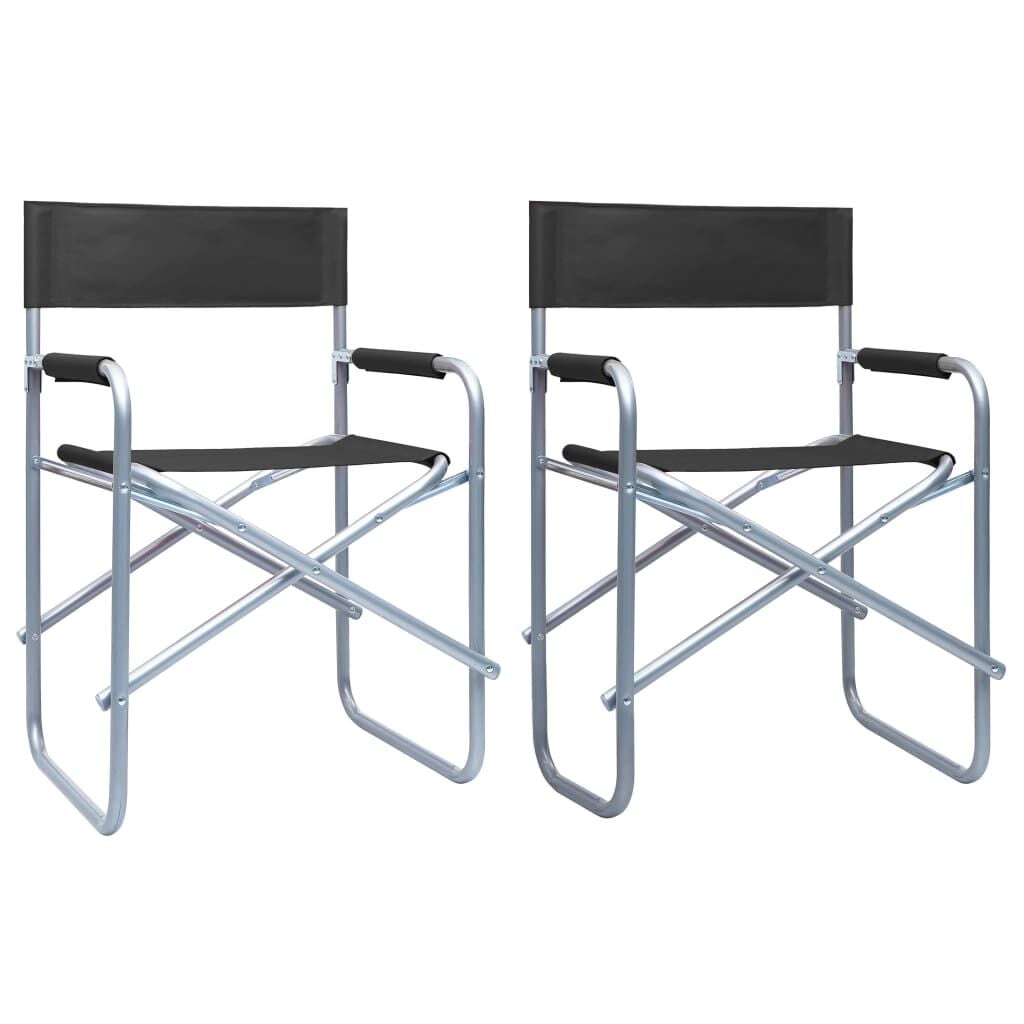 vidaXL Regisseursstoelen 2 st staal zwart