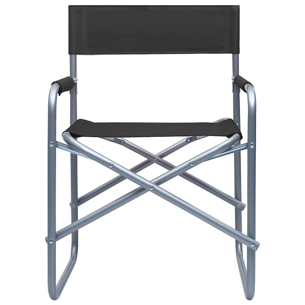 vidaXL Regisseursstoelen 2 st staal zwart