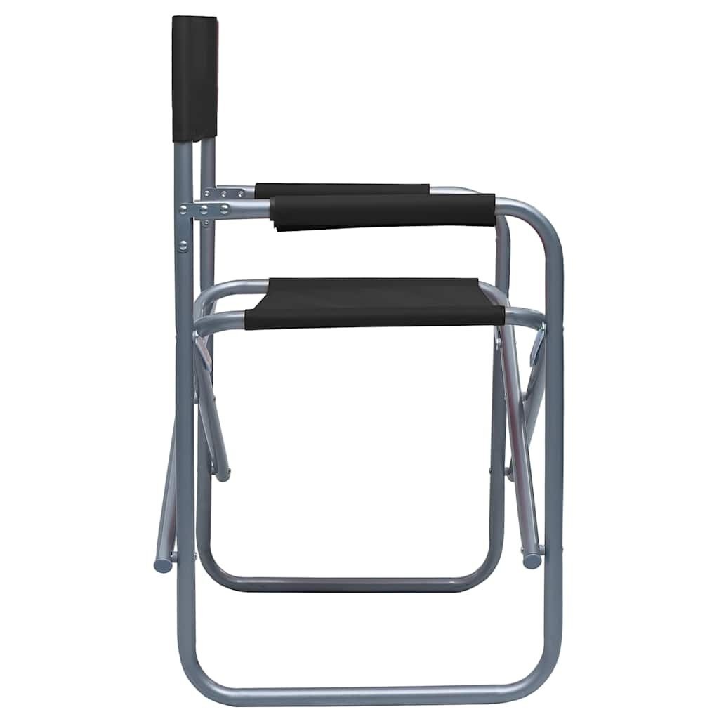 vidaXL Regisseursstoelen 2 st staal zwart