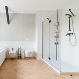 Telescopisch Douche Rek Zwart - 4 Manden - Geen Boren - 34% Korting