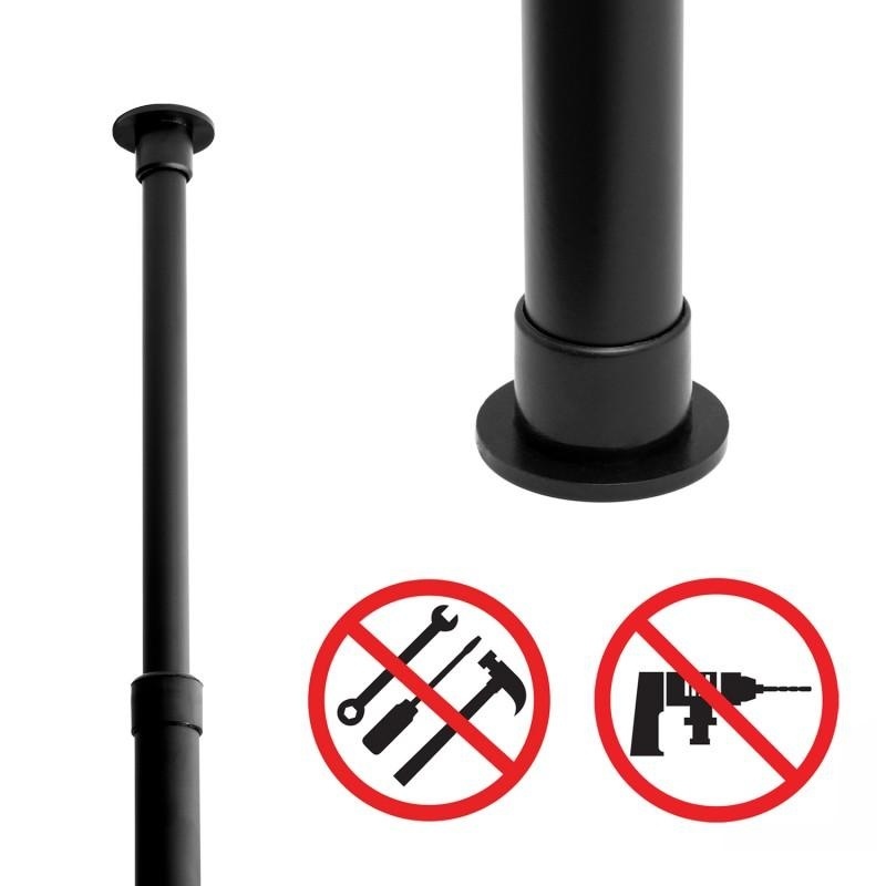 Telescopisch Douche Rek Zwart - 4 Manden - Geen Boren - 34% Korting