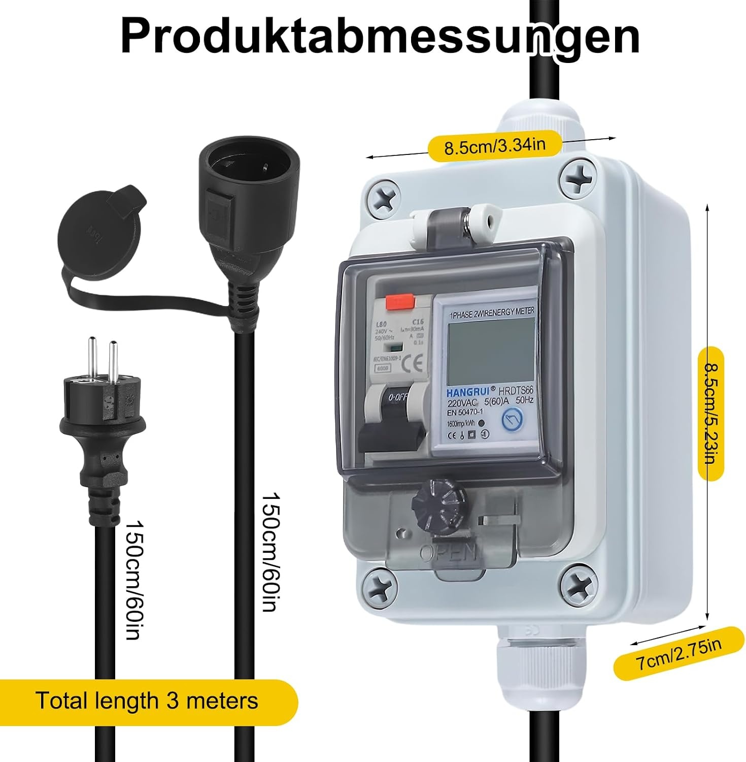 mobiele stroommeter voor stopcontact buiten