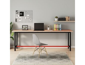 vidaXL Bureaublad 220x55x2,5 cm massief beukenhout