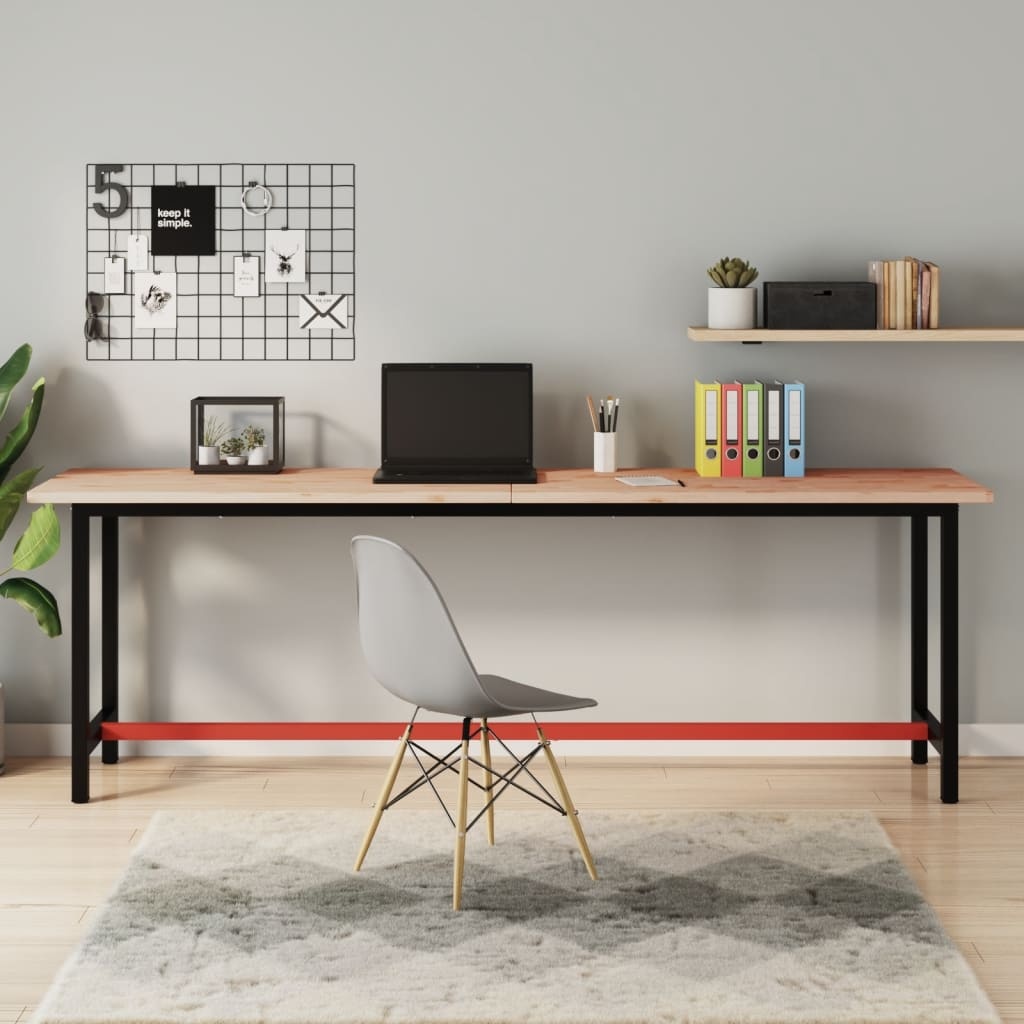 vidaXL Bureaublad 220x55x2,5 cm massief beukenhout
