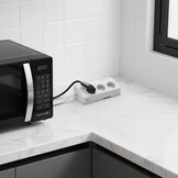 Tafelstekkerdoos met 3 Franse stopcontacten, 4 USB-poorten (incl. USB-C PD 20 W) desktopstekkerdoos 4000 W PASSUS stekkerdoos met schakelaar voor kantoor/huis, kabel 2 m tafelstopcontact