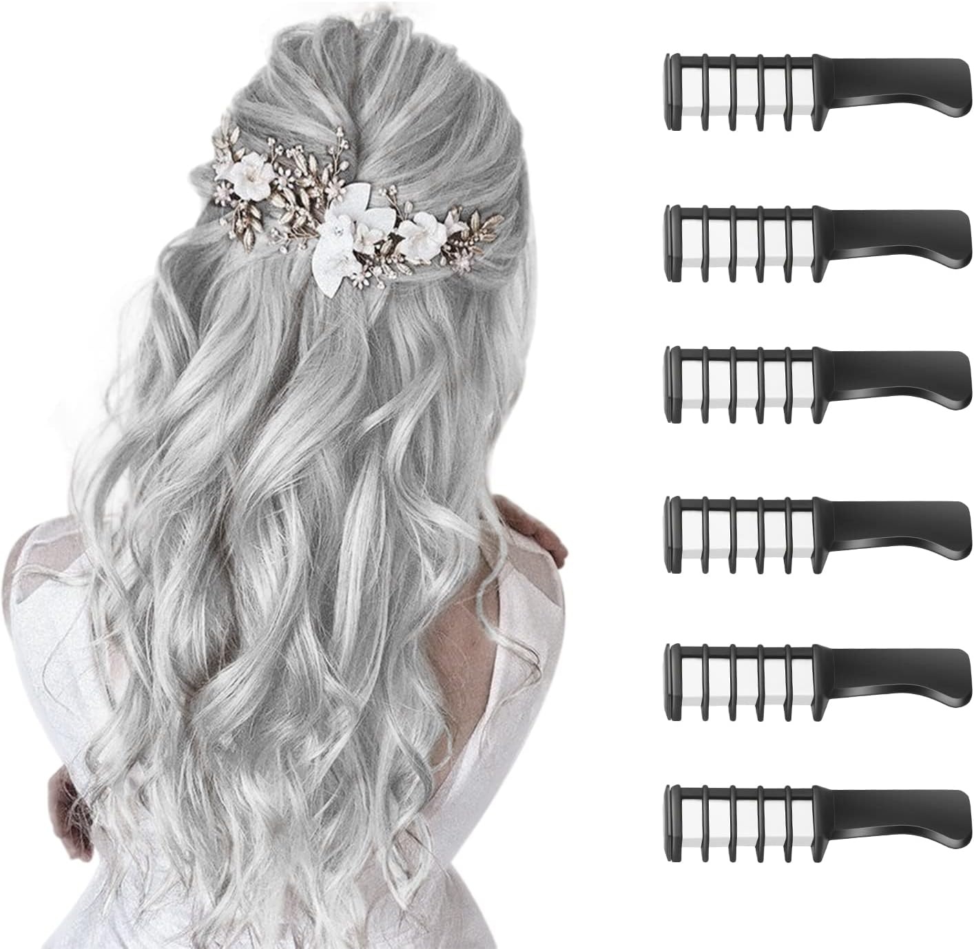 Haarkrijt voor kinderen, meisjesgeschenken, MSDADA tijdelijke felle haarkleurverf voor kinderen, cadeaus voor meisjes, leeftijd 6, 7, 8, 9, 10-12+, kleur haarspray voor kerstcadeaus, kousvullers voor kinderen, nieuwjaar (wit)