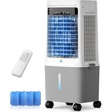 Draagbare luchtkoeler, 25 l, met water, airconditioning zonder afvoerslang, oscillatie 80°, afstandsbediening, timer 12 uur, voor thuis en op kantoor, wit