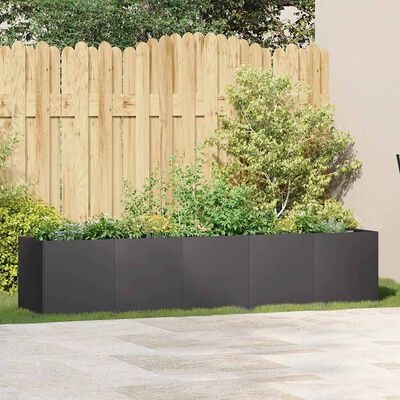 vidaXL Plantenbak 200x40x40 cm koudgewalst staal zwart