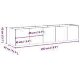 vidaXL Plantenbak 200x40x40 cm koudgewalst staal zwart