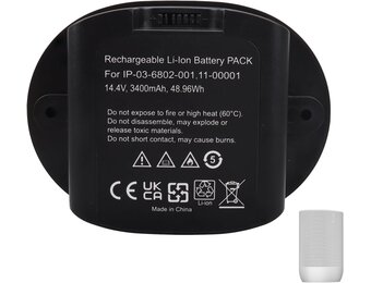 14,4V 3400mAh 48,96Wh Vervangende Li-Ion Batterij Compatibel met Sonos Move, MOVE1US1 Luidspreker 111-00001, IP-03-6802-001