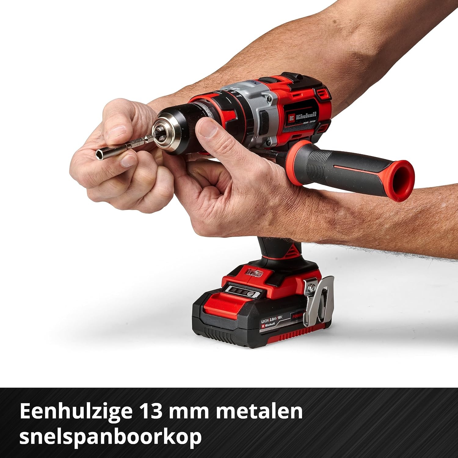 Einhell Professional Accu-Klopboormachine TP-CD 18 Li-i BL - Zwart/Rood - Inclusief 2 Accu's en Koffer