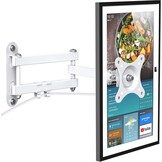 PlusAcc Wandhouder voor Show 15 & Monitor - draaibare, kantelbare houder, verstelbare metalen houder (wit)