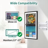 PlusAcc Wandhouder voor Show 15 & Monitor - draaibare, kantelbare houder, verstelbare metalen houder (wit)