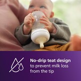 Philips Avent Natural Response Baby Bottle - 3 x 260ml Baby Milk Bottle for Newborns and Up, BPA Free, 1+ Months (Model SCY903/03) - Maat 1 count (Pack of 3)