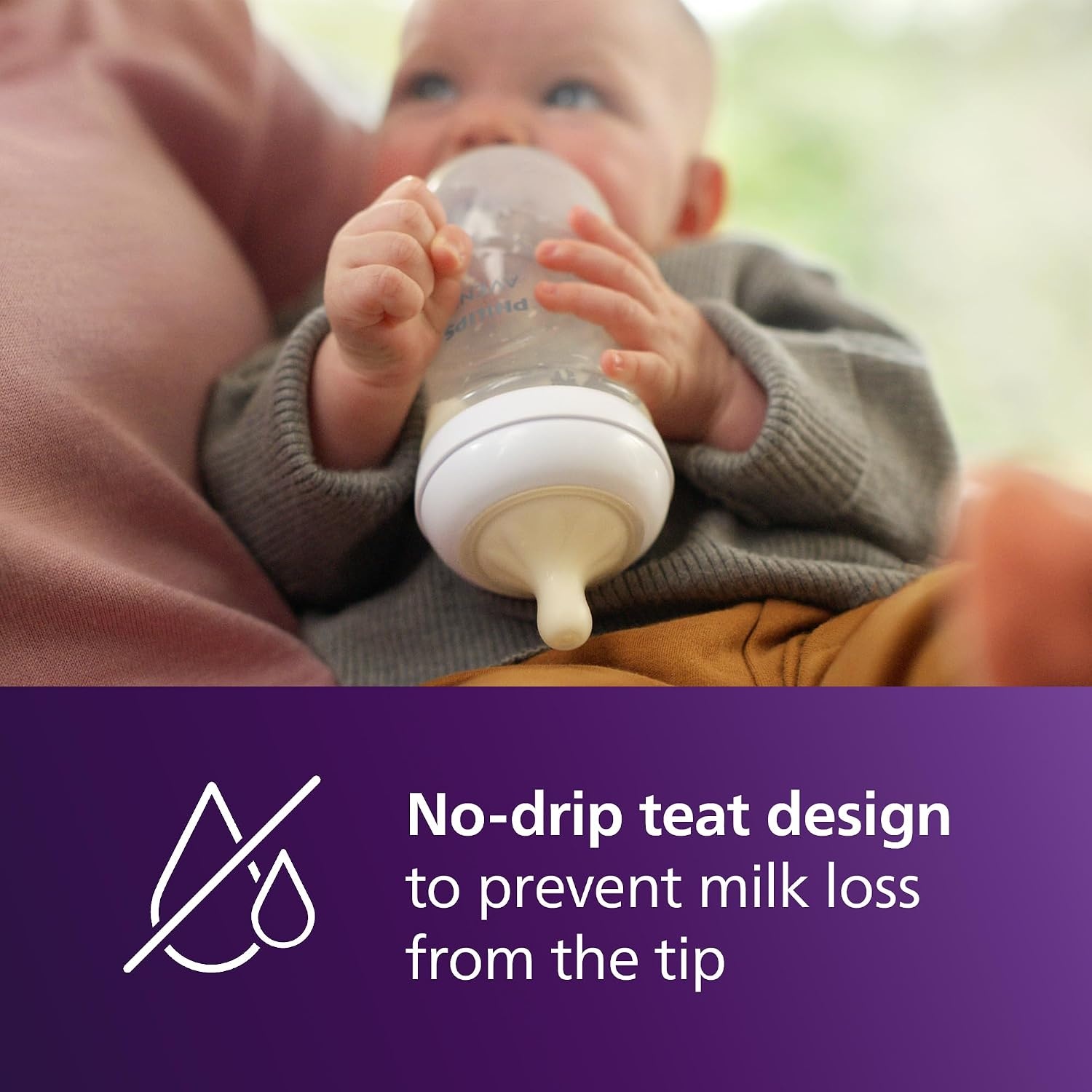 Philips Avent Natural Response Baby Bottle - 3 x 260ml Baby Milk Bottle for Newborns and Up, BPA Free, 1+ Months (Model SCY903/03) - Maat 1 count (Pack of 3)