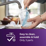 Philips Avent Natural Response Baby Bottle - 3 x 260ml Baby Milk Bottle for Newborns and Up, BPA Free, 1+ Months (Model SCY903/03) - Maat 1 count (Pack of 3)