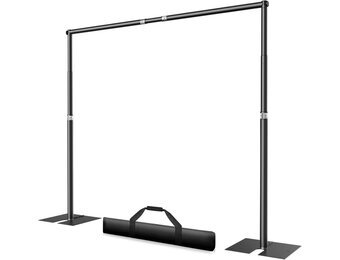 EMART Fotobackgroundstandaard 3x3,6m Heavy Duty Standaard met Voetstuk - Maat 3x3,6m