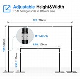 EMART Fotobackgroundstandaard 3x3,6m Heavy Duty Standaard met Voetstuk - Maat 3x3,6m