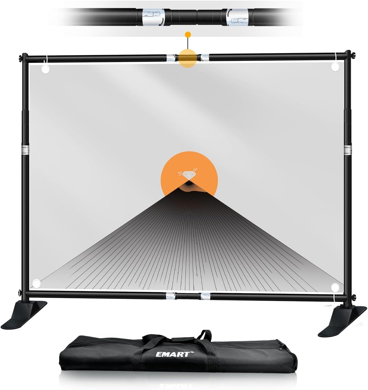 EMART Fotobackgroundstandaard 3x3,6m Heavy Duty Standaard met Voetstuk - Maat 3x3,6m